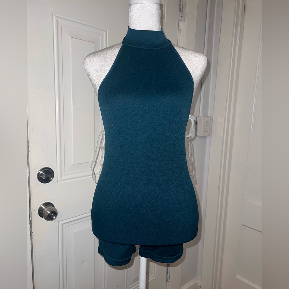 Teal halter bodysuit